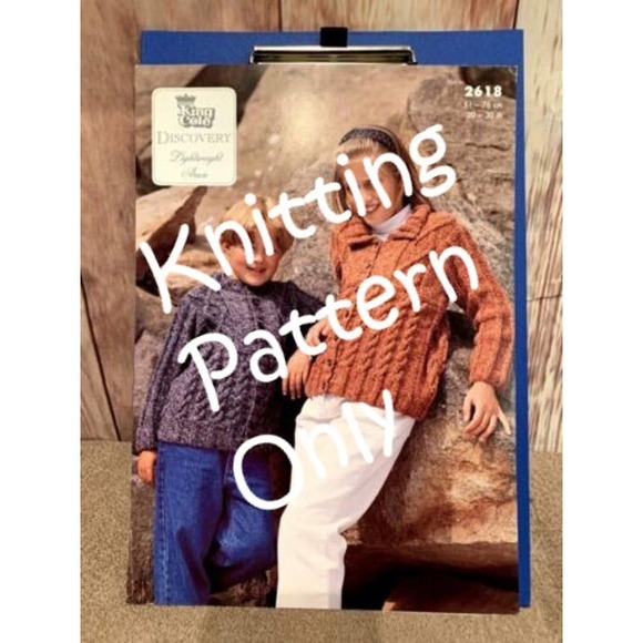 New King Cole 2618 Discovery Lightweight Aran Child Jackets Knitting Pattern - Picture 1 of 2